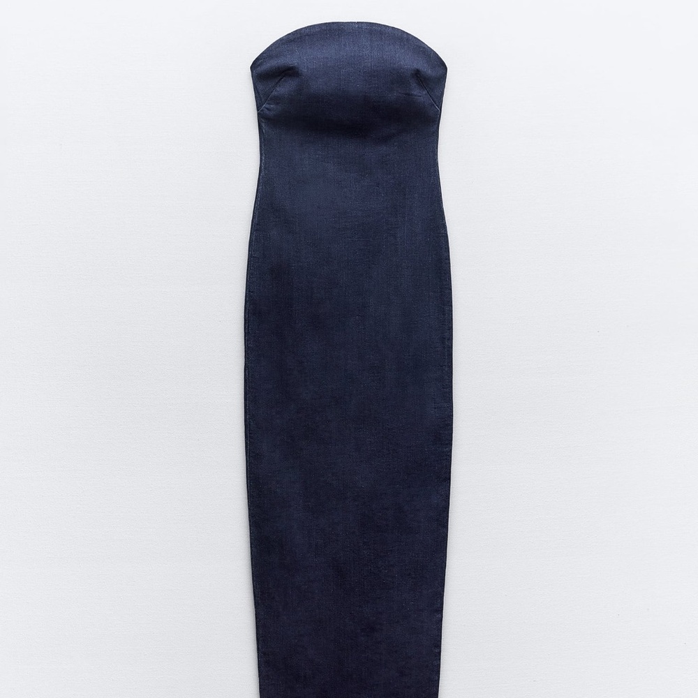 ZARA Strapless denim dress